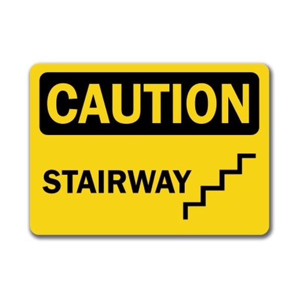 Signmission Caution Sign-Stairway with graphic-10in x 14in OSHA Safety Sign, 10" L, 14" H, CS-Stairway CS-Stairway - main